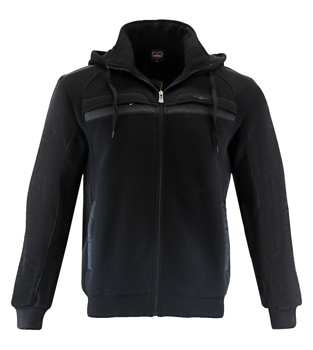 Aleklee black hoodie with chest pocket AL-1453