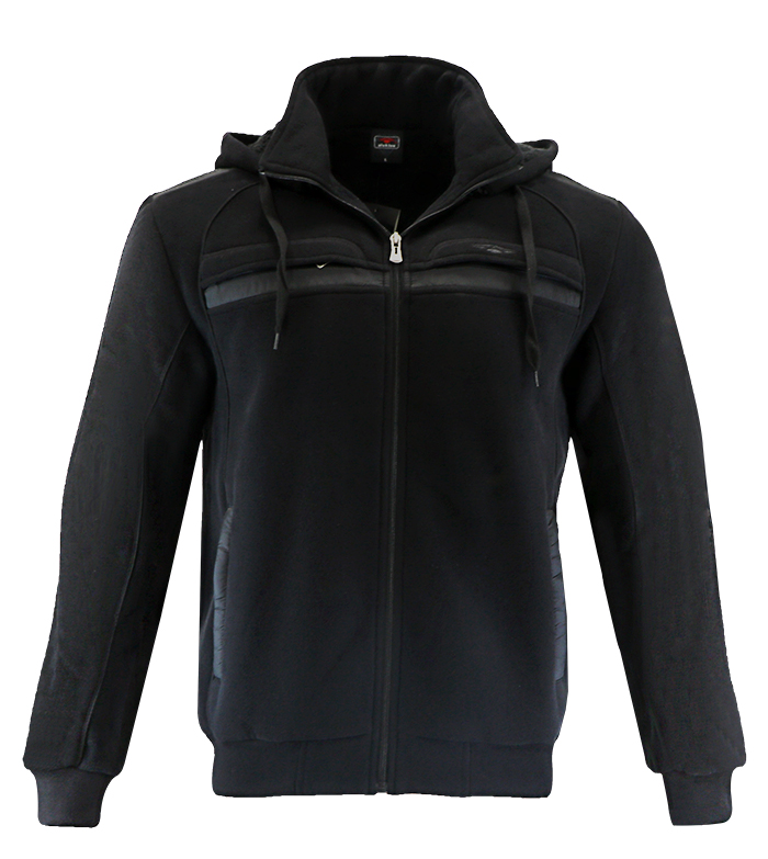Aleklee black hoodie with chest pocket AL-1453