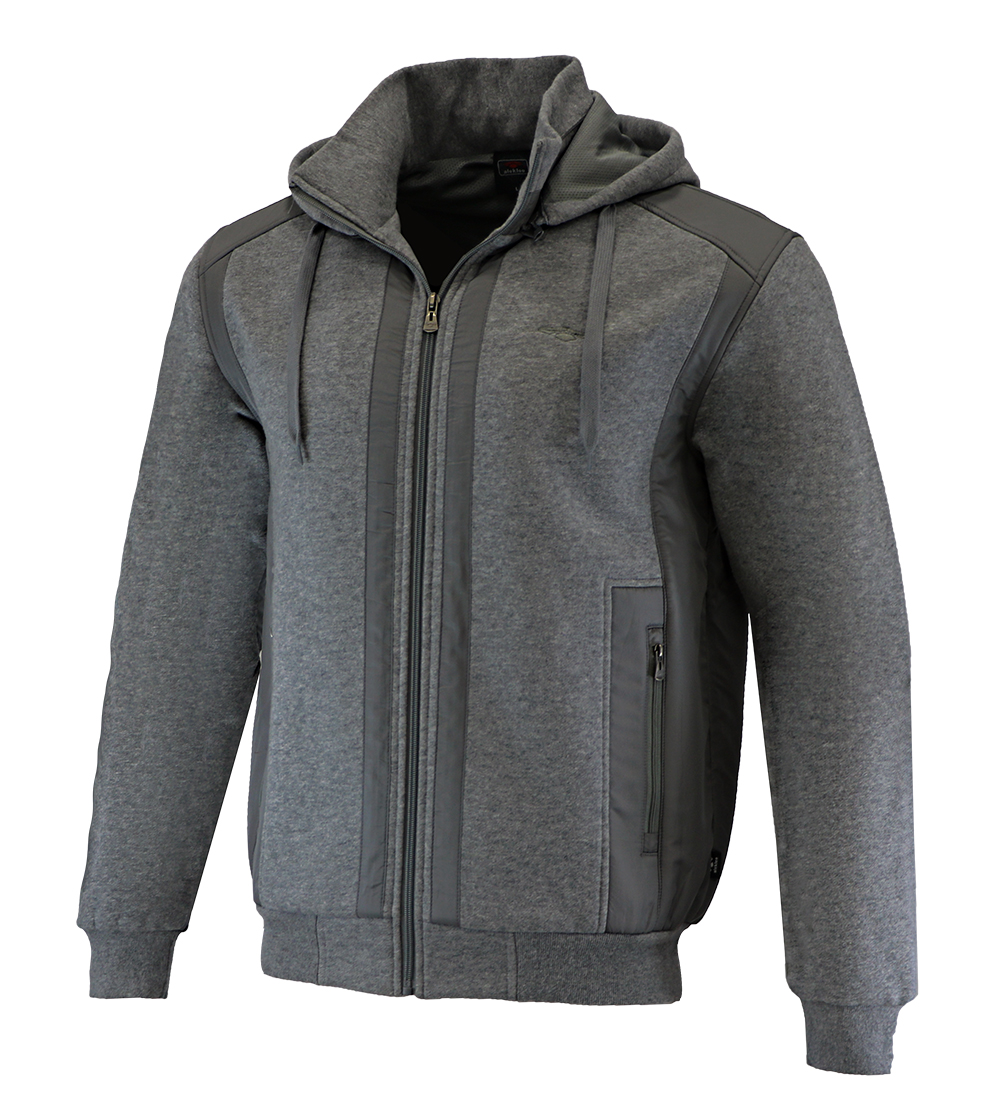 Aleklee patchworked grey jacket hoodie AL-1527