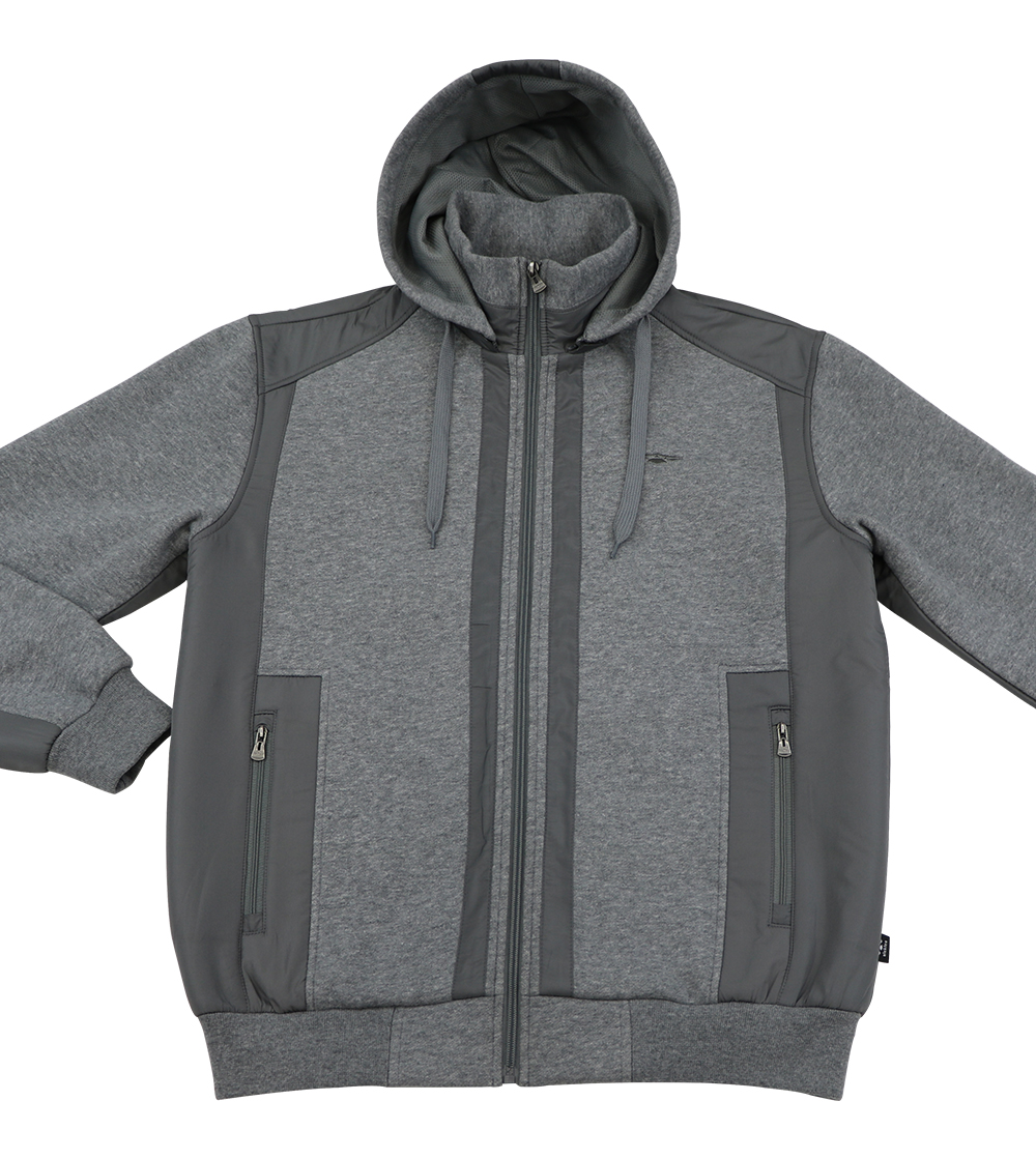 Aleklee patchworked grey jacket hoodie AL-1527