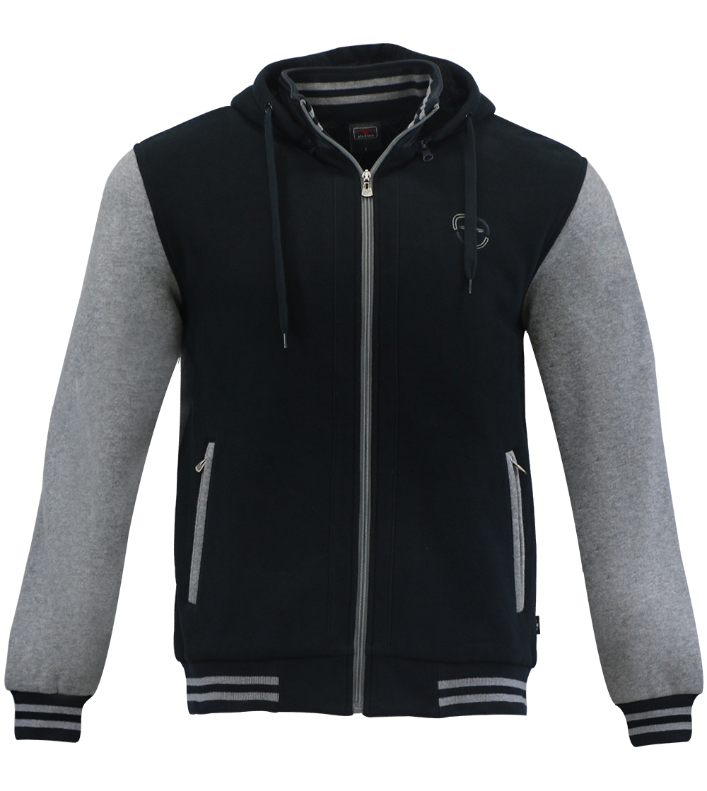 Aleklee colorblock sleeve thick zip hoodie AL-1535