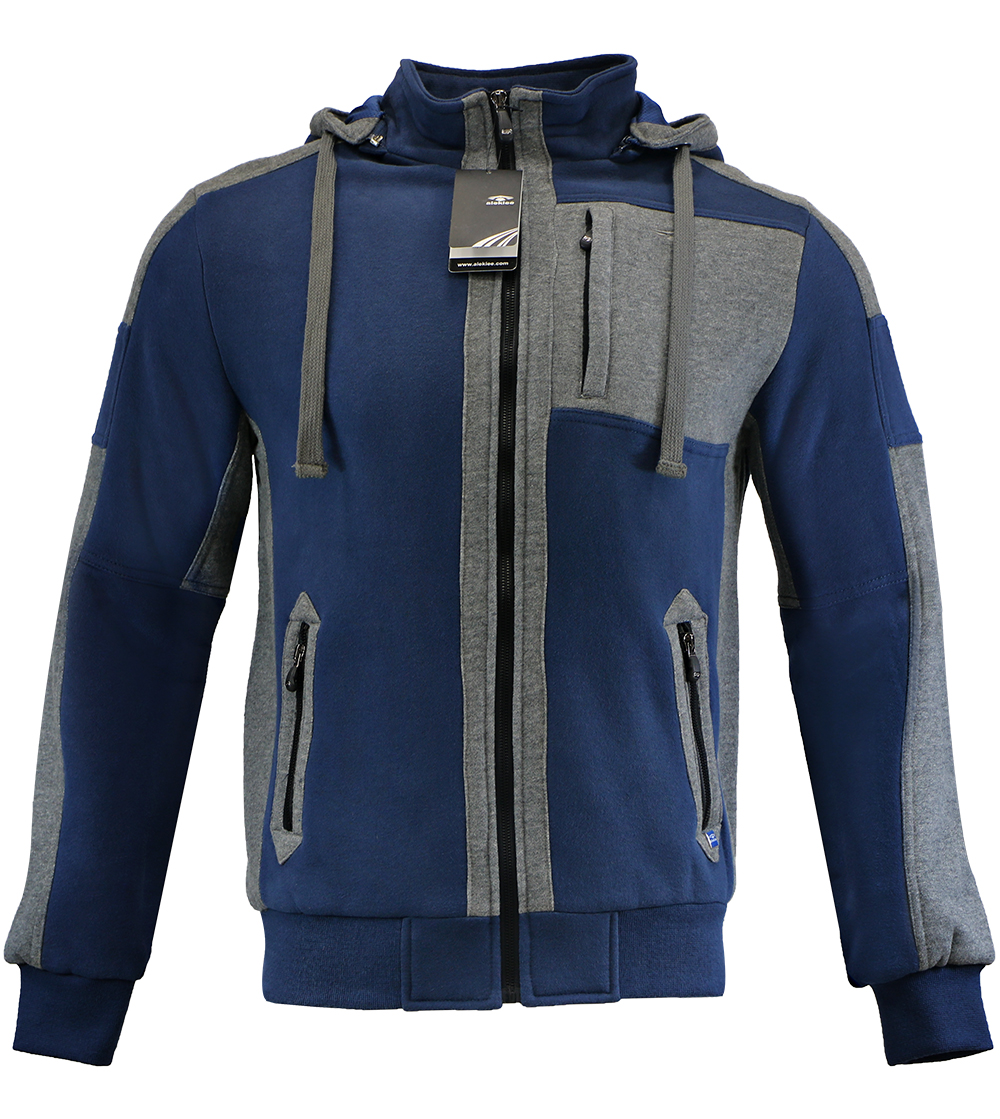 Aleklee men color block long zipper hoodies sweatshirts AK-4096