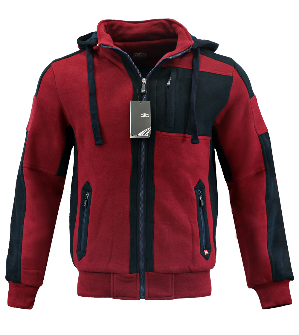 Aleklee men color block long zipper hoodies sweatshirts AK-4096