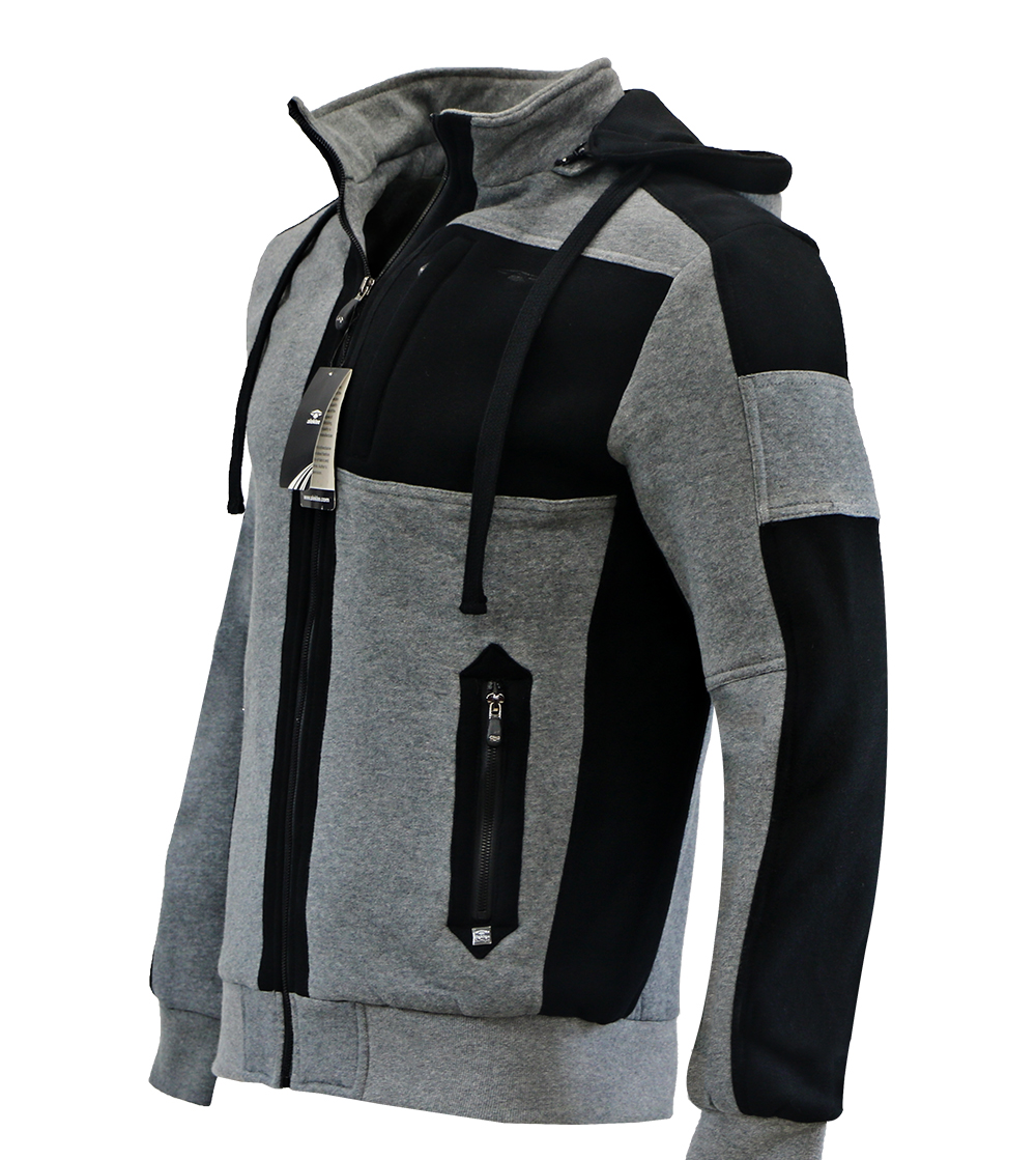 Aleklee men color block long zipper hoodies sweatshirts AK-4096