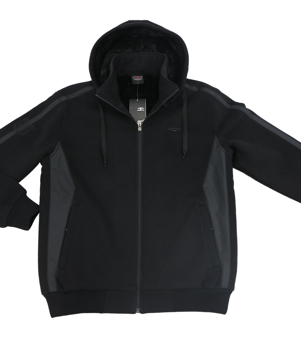 Aleklee black hooded jacket hoodie AL-1538