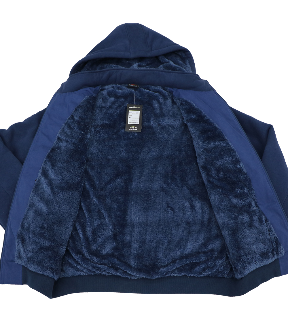 Aleklee plus size chest pocket fleece jacket AL-1856