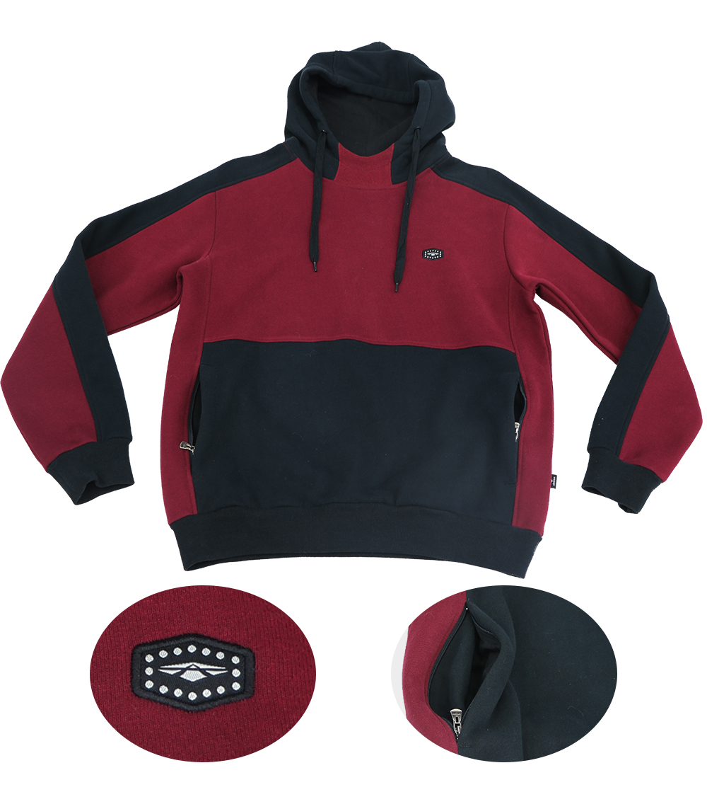 Aleklee red and black two tone hoodie AL-2135