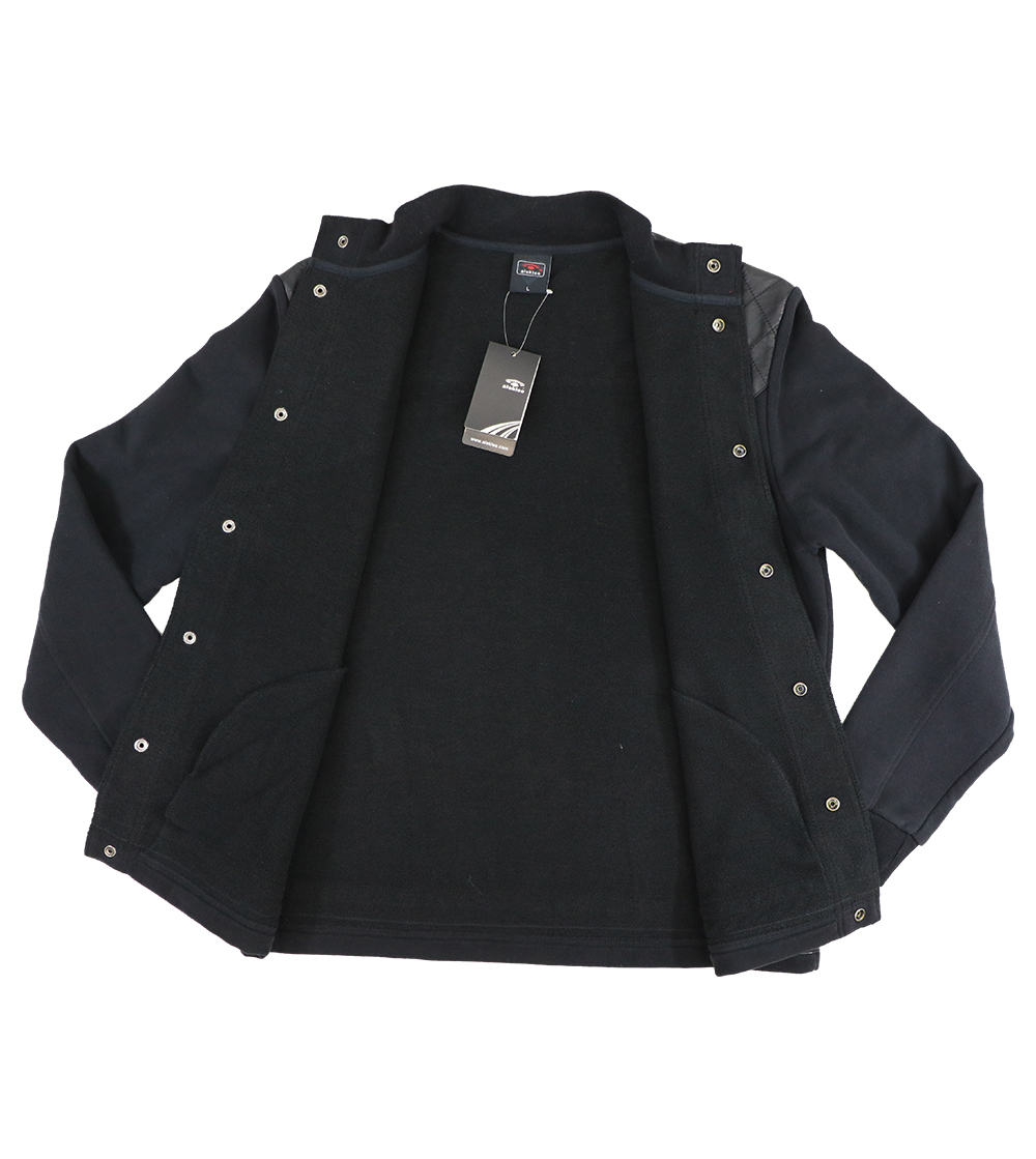 Aleklee leather patchwork hoodie AL-7007