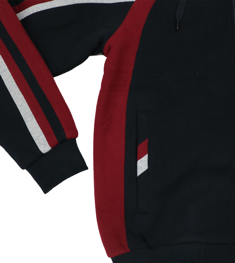 Aleklee stripe sleeve patchwork hoodie AL-1917