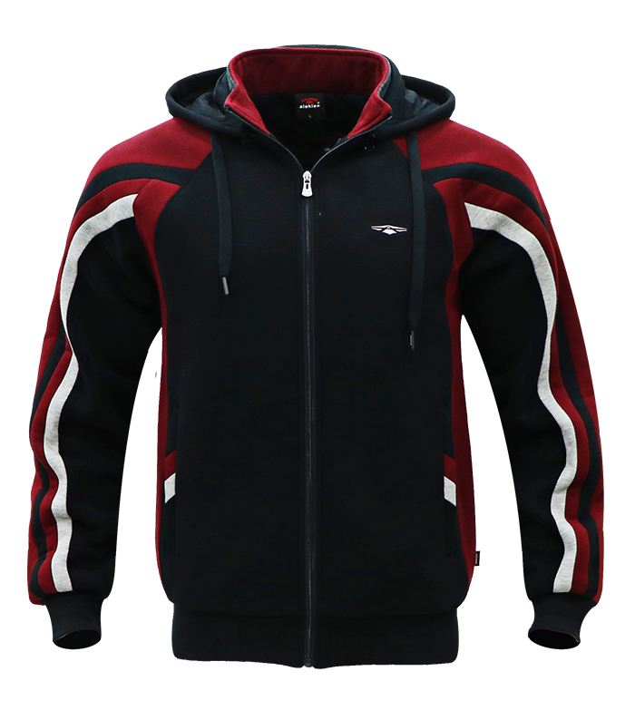Aleklee stripe sleeve patchwork hoodie AL-1917