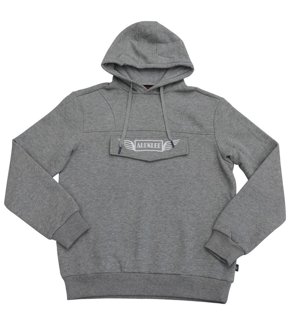 Aleklee gray hooded hoodie AL-120519#