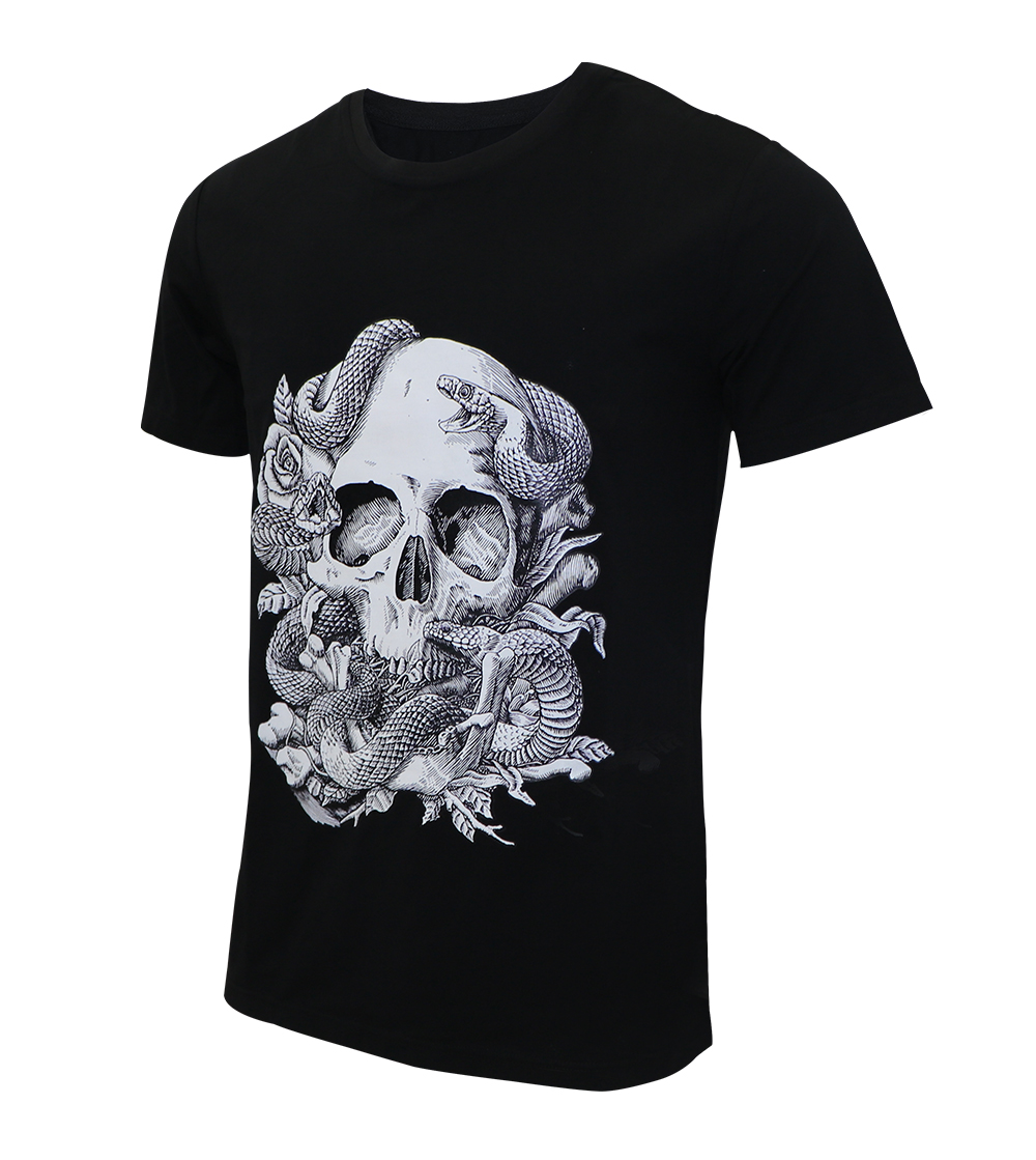 Aleklee skull printed t-shirt SS18-3#
