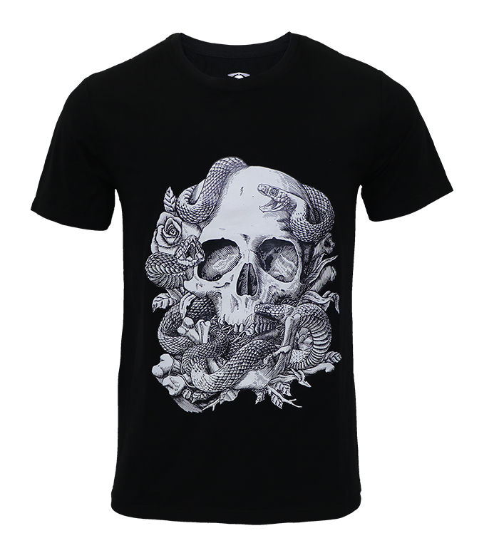 Aleklee skull printed t-shirt SS18-3#