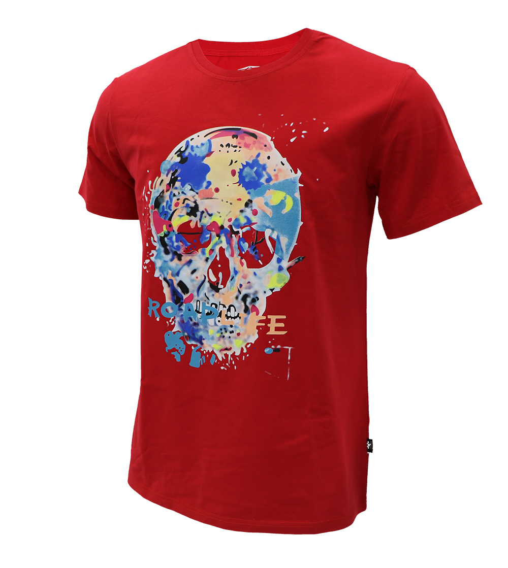 Aleklee multicolor skull printed t-shirt SS18-4#