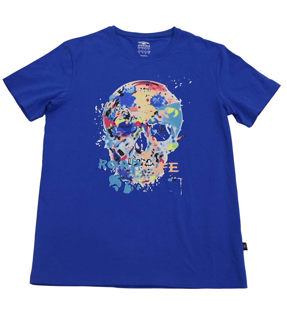 Aleklee multicolor skull printed t-shirt SS18-4#