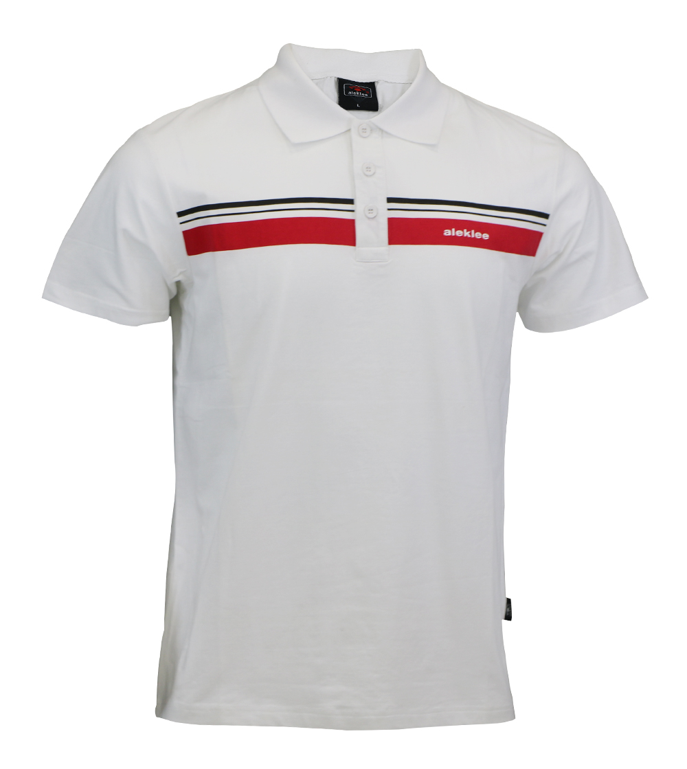 Aleklee stripe block polo t-shirt AL-6016#