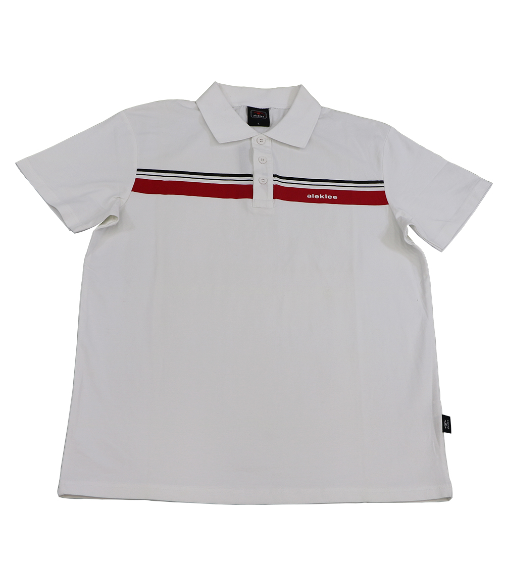 Aleklee stripe block polo t-shirt AL-6016#