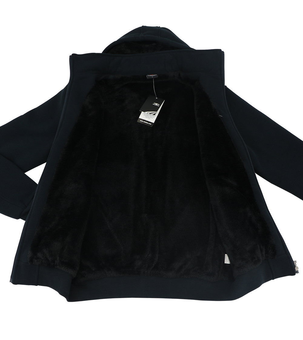 Aleklee plain black hoodie jacket AL-1457#