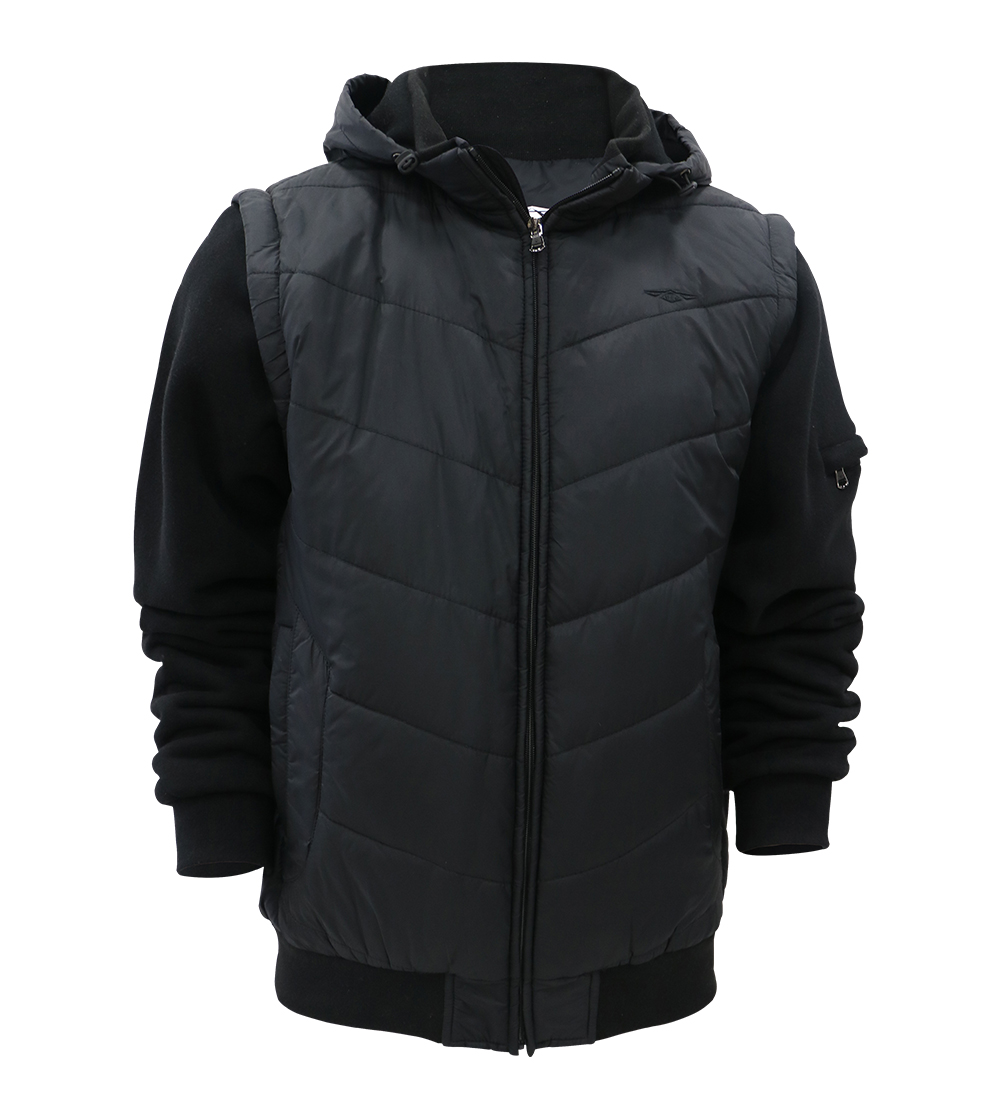 Aleklee quilted cotton-padded hybrid jacket AK-4110#