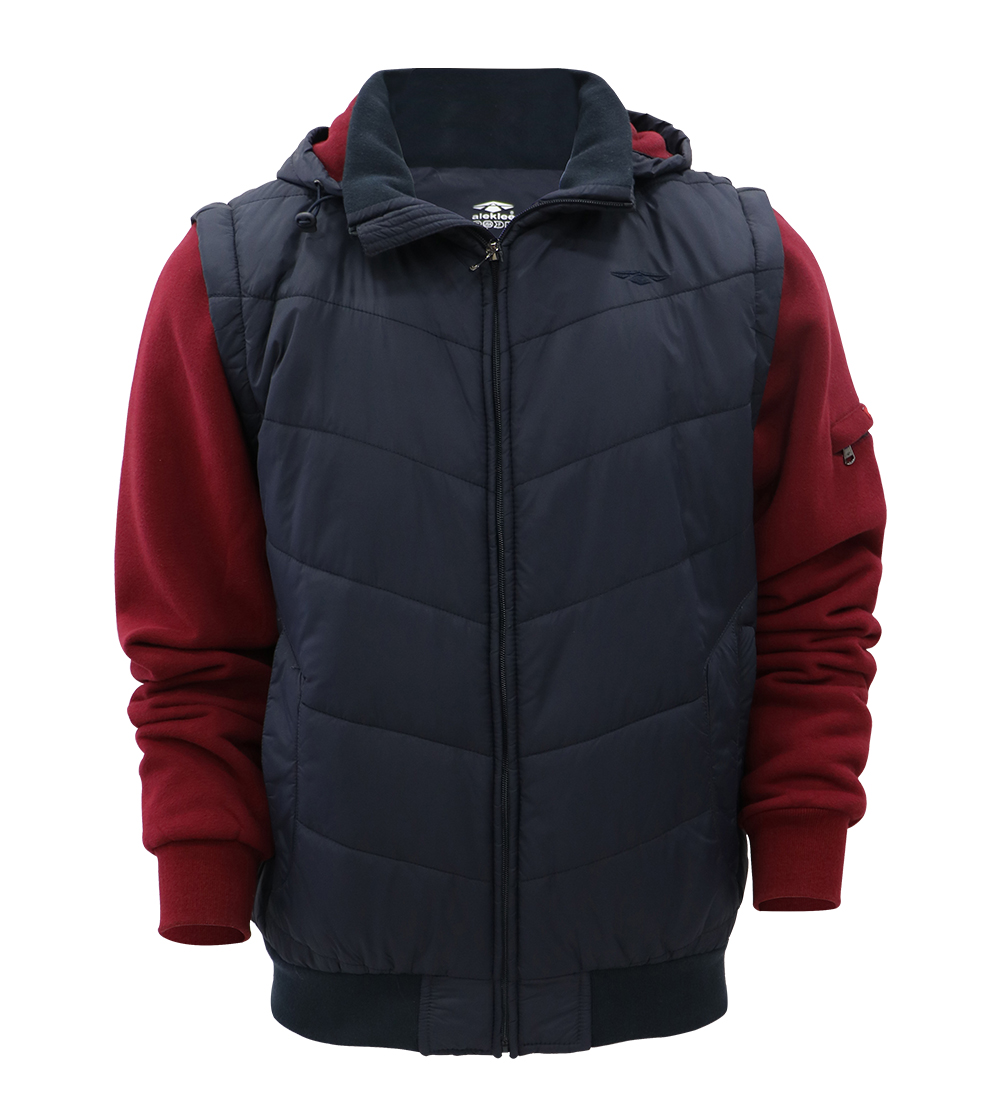 Aleklee quilted cotton-padded hybrid jacket AK-4110#