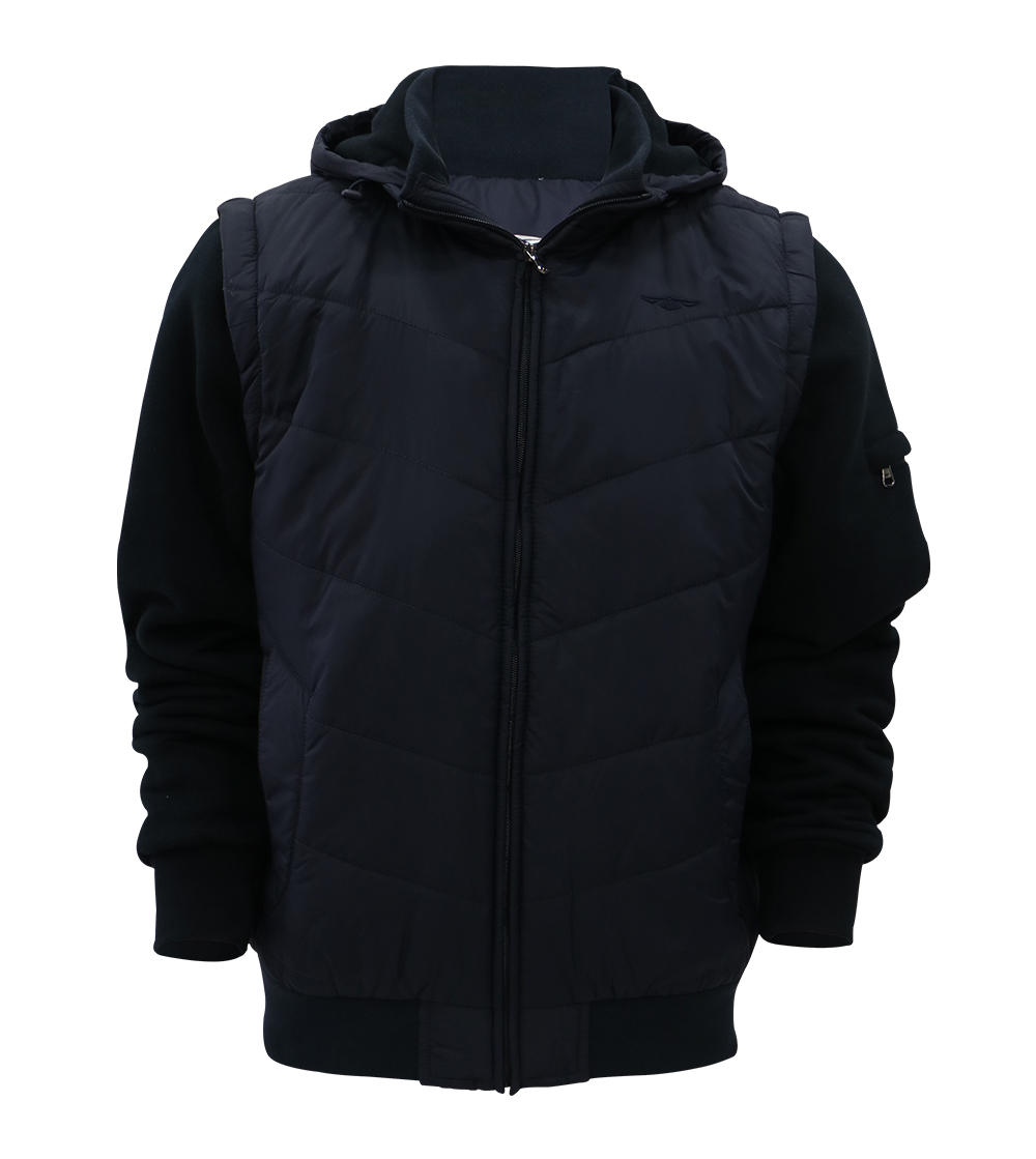 Aleklee quilted cotton-padded hybrid jacket AK-4110#