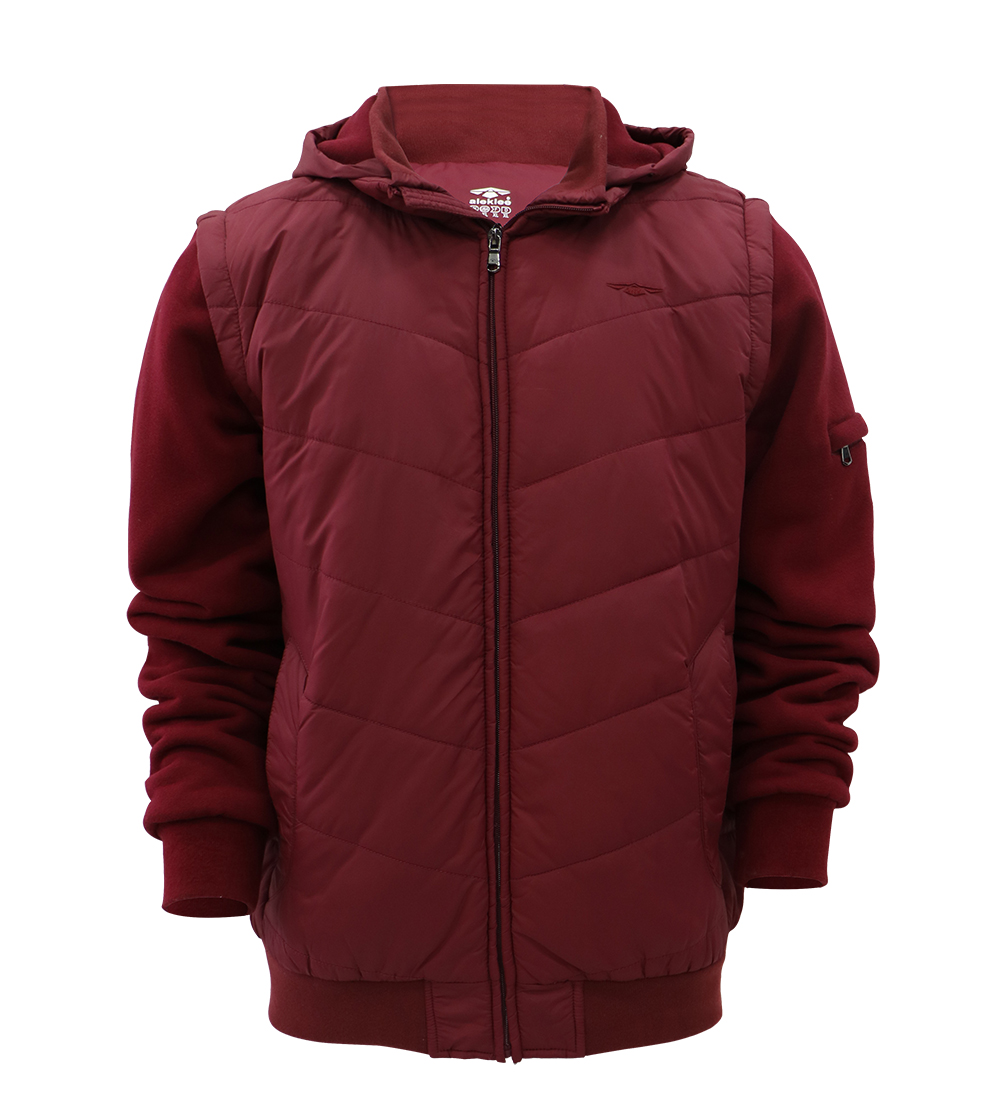 Aleklee quilted cotton-padded hybrid jacket AK-4110#